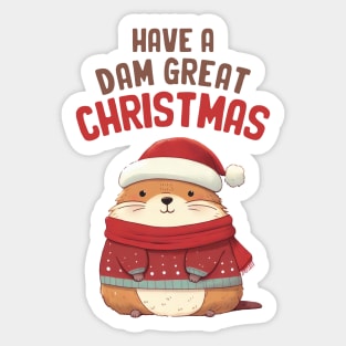 Have A Dam Great Christmas Marmot Sticker